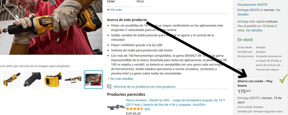 comprar amoladora recta dewalt segunda mano